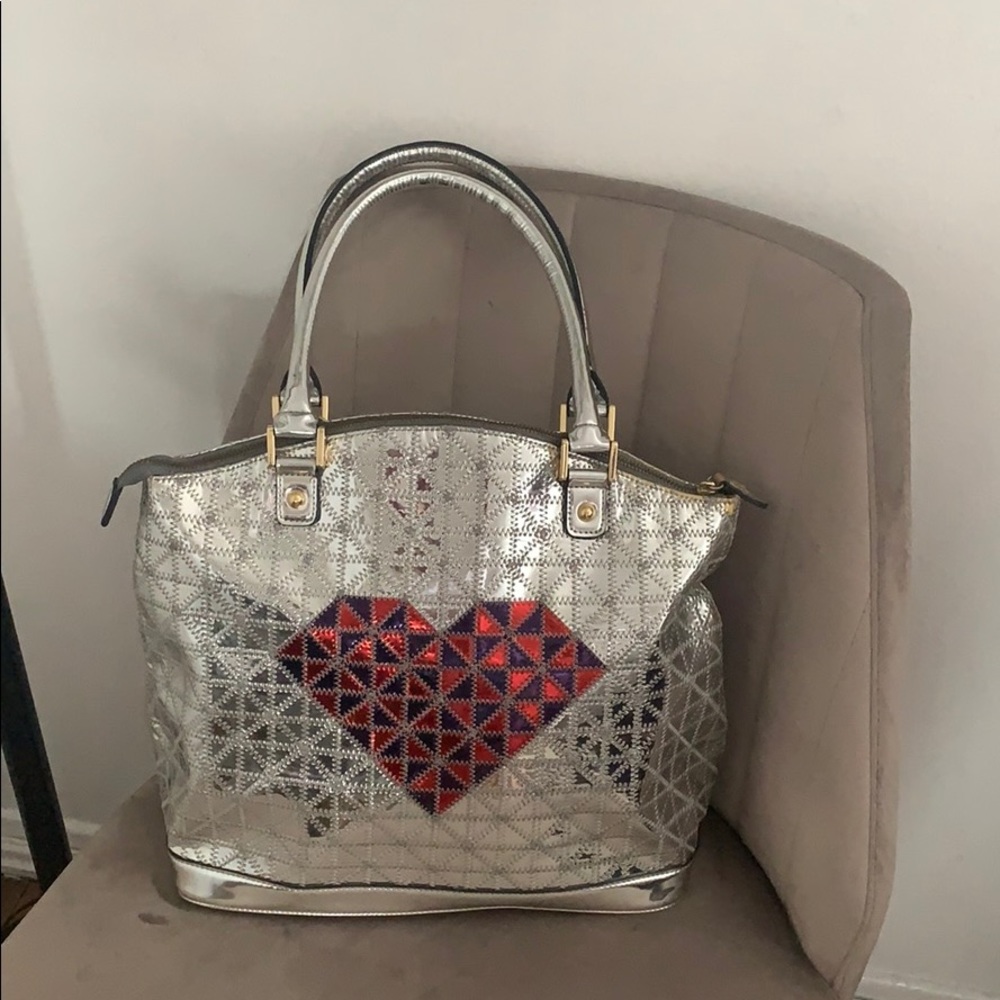 Silver shiny heart and‎ horse handbag